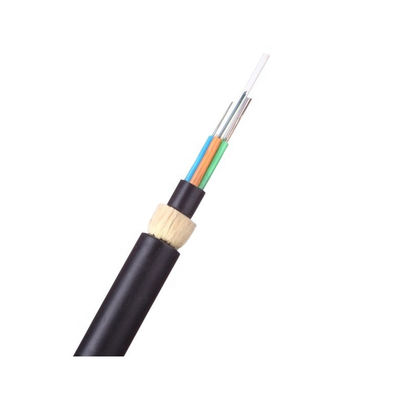 Estructura plana de la envoltura del negro del Uni-tubo 96 de la base ADSS del cable del cable autosuficiente doble de Ofc