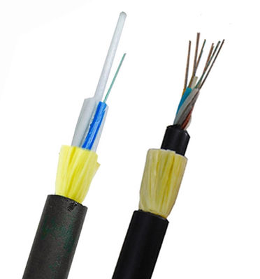 G652D aéreo toda la envoltura dieléctrica del HDPE del negro del cable de fribra óptica FRP de ADSS