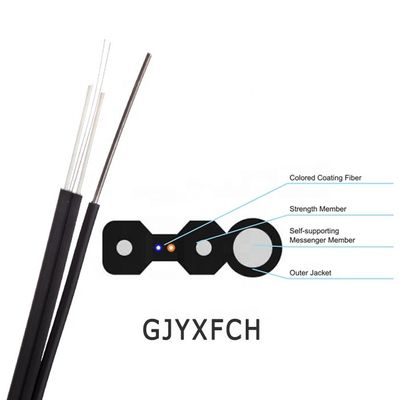 Cable de descenso de fibra GJYXCH GJYXFCH FTTH de 2 núcleos G657A1 para exteriores