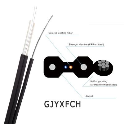 Cable de descenso de fibra GJYXCH GJYXFCH FTTH de 2 núcleos G657A1 para exteriores