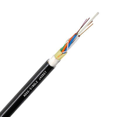 12 cable de fribra óptica aéreo autosuficiente al aire libre del palmo el 100m ADSS de Fibra Optica ADSS del solo precio jacketFactory de la base
