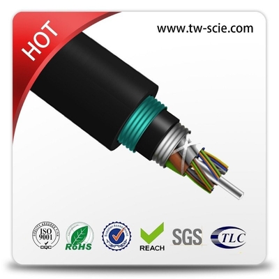 GYTA53 Cable de fibra óptica anti-UV PE de doble funda blindada doble de 24 núcleos para entierro de conductos