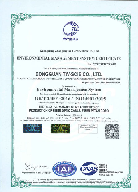 CHINA DONGGUAN TW-SCIE CO., LTD. certificaciones